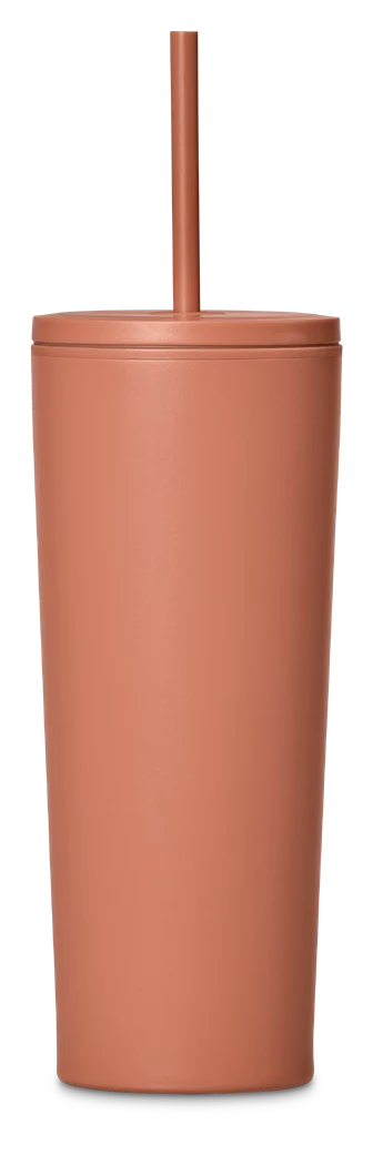 CONCORDE COPO DE PAREDE DUPLA EM AÇO INOXIDÁVEL E PLÁSTICO COM CANUDO - 720ML
