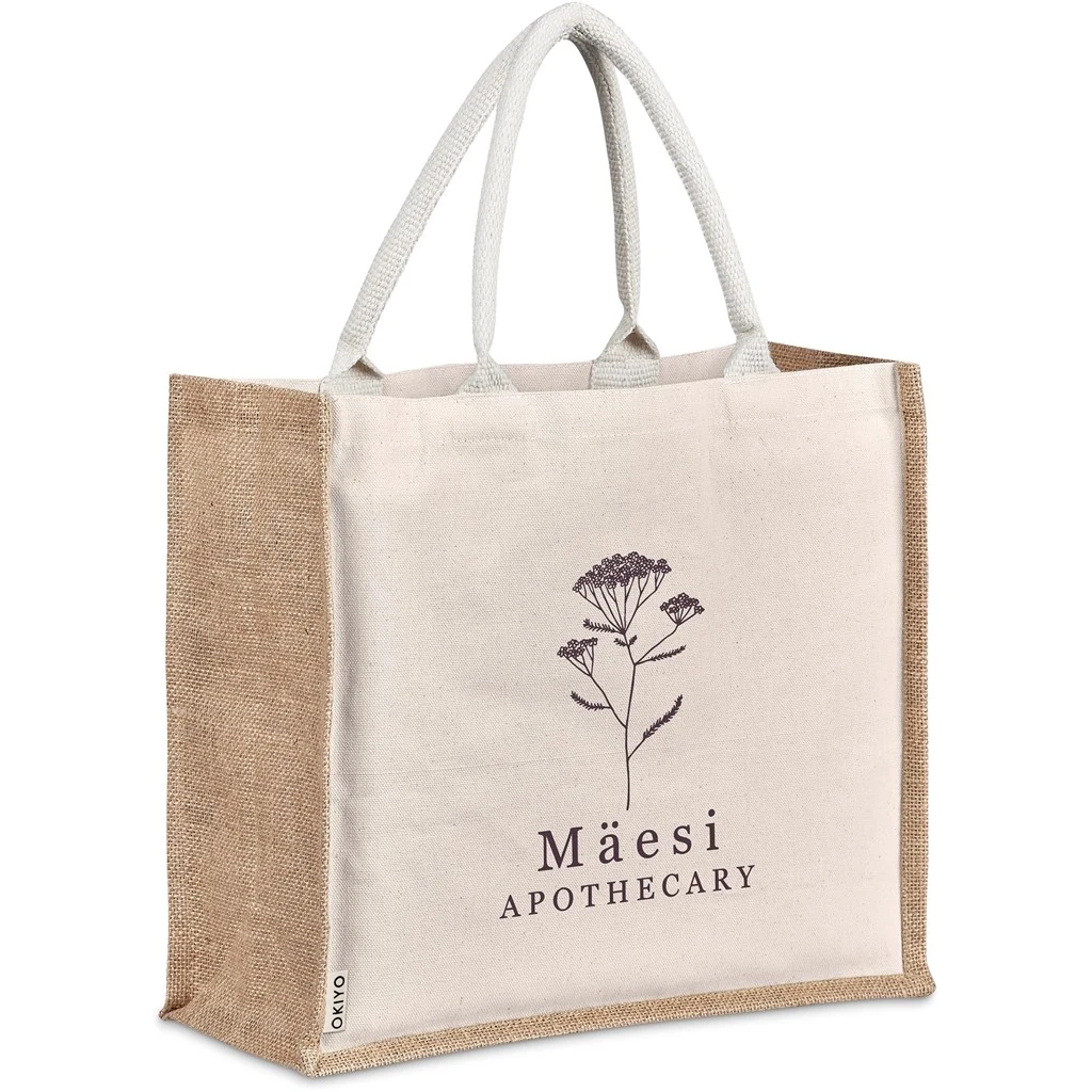 CHINSAI MAXI TOTE DE JUTA E ALGODÃO