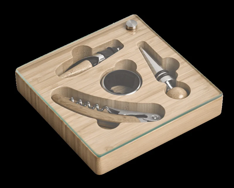 Conjunto de acessórios para vinho BUDONOKI em bambu