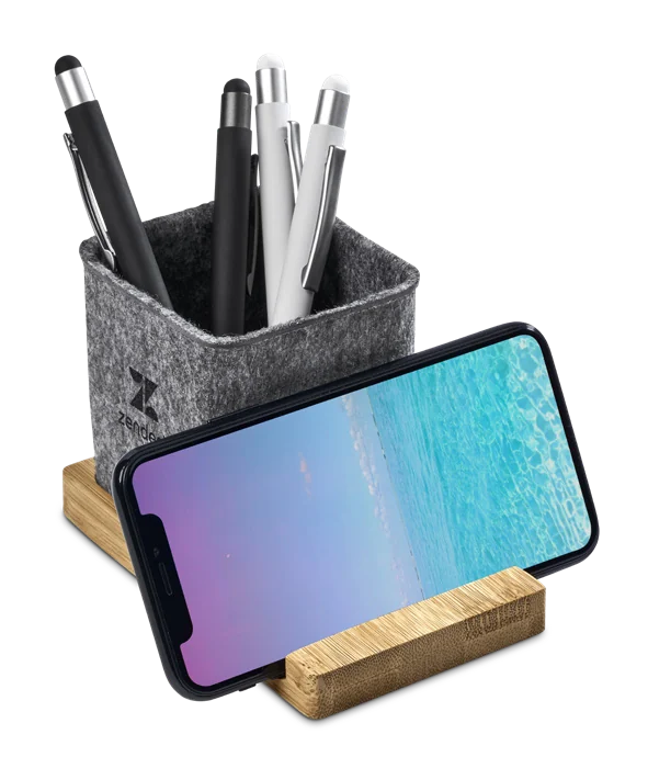 Kyadi Recycled PET & Bambu Organizador De Secretária Suporte Para Telemóvel