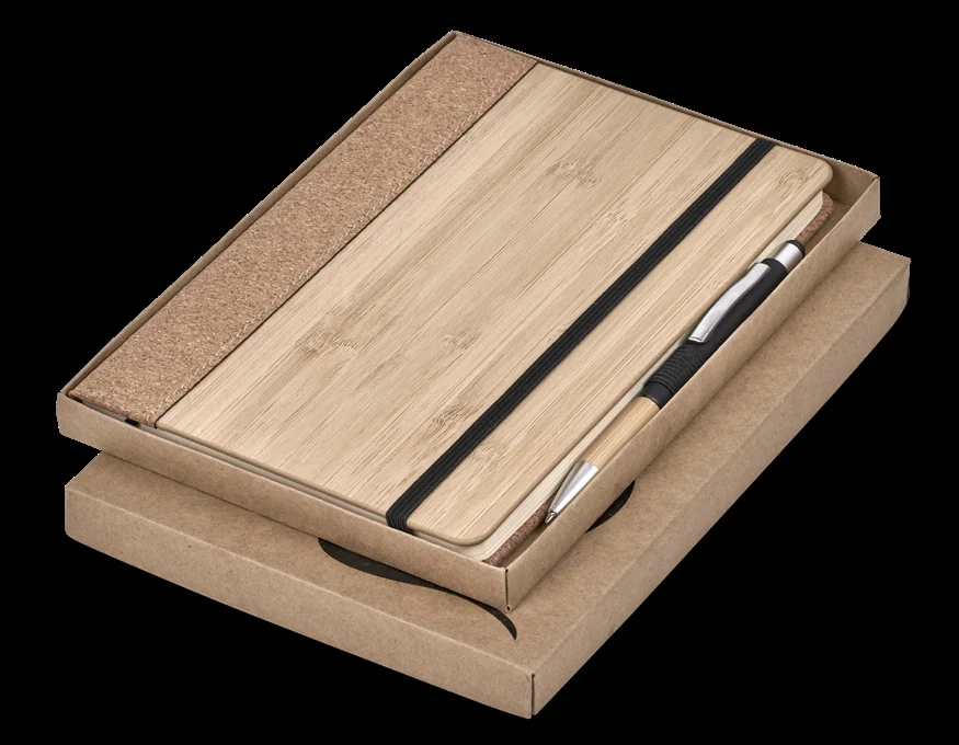 Eri Bambu & Cortiça Notebook & Pen Set